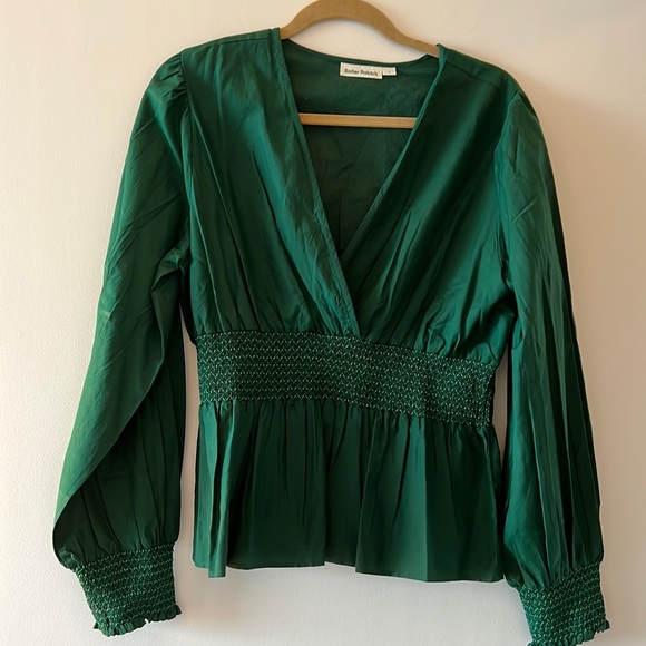 Roller Rabbit Tops Roller Rabbit Green Cotton Blouse Nwot L Poshmark